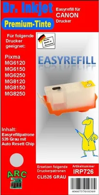 Produktbild von CISS / Easyrefillpatrone als Ersatz f.die CLI526GY / Grau