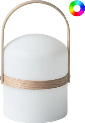 Produktbild von BELIANI Outdoor Tischlampe LED Weiß Kunststoff IP54 Wasserfest mit Fernbedienung Moderne Gartenbeleuchtung Außenleuchte Tischleuchte