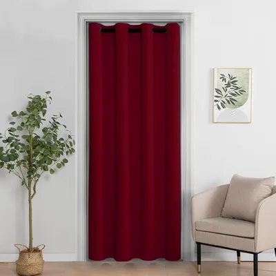 Image de Rideau de porte - Rideau pour étagère ouverte - Rideaux de porte opaques avec œillets - Adaptés pour le salon, la chambre ou le bureau