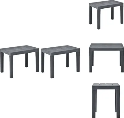 Produktbild von vidaXL Gartenbänke 2 Stk. Anthrazit Kunststoff -  Gartenbänke