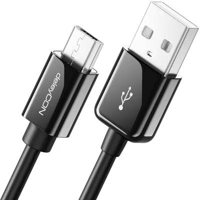 Produktbild von deleyCON 2m Micro USB Ladekabel Datenkabel - Schwarz
