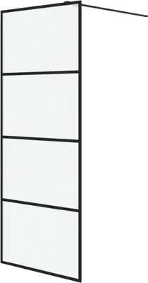 Produktbild von vidaXL Duschwand für Walk-In Dusche Schwarz 80x195 cm ESG Mattiert