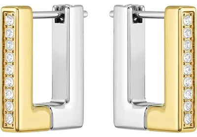 Image de Boucles d'oreilles bicolores en acier Impression 2040005