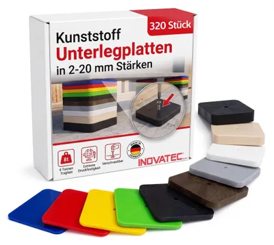 Produktbild von 320 x INOVATEC Kunststoff Unterlegplatten 70 x 70 im Karton