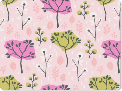 Produktbild von MuchoWow® Mauspad Mousepad Rosa - Bäume - Blätter - Design 40x30 cm - Mousepads - Maus Mat - Pad - Mausunterlage - Anti Rutsch