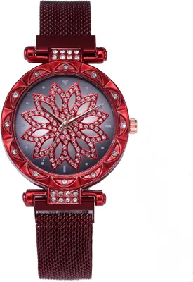 Produktbild von Moderne magnetische Damenuhr Tinsel in Rot - Stilvoll und Praktisch KP5084