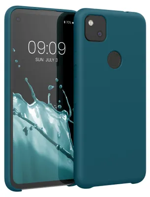 Produktbild von kwmobile Handyhülle für Google Pixel 4a Hülle - Case Silikon - Kabelloses Laden - Schutzhülle Cover in Petrol matt