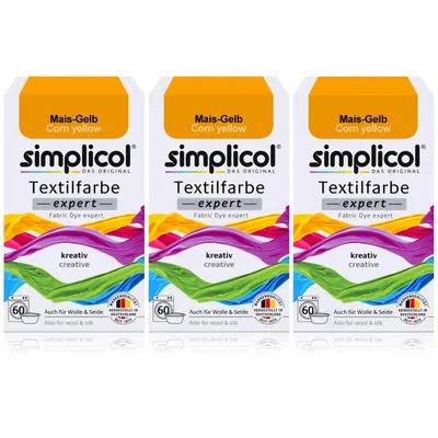 Produktbild von Simplicol Textilfarbe expert Mais-Gelb 150g - Farbe zum Färben (3er Pack)