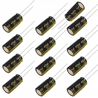 Zdjęcie produktu dla Kondensator elektrolityczny Low ESR 470uF 35V 10x17mm raster 5mm 10szt.