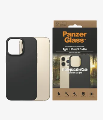 Produktbild von PanzerGlass ® Biodegradable Apple iPhone 14 Pro Max | Schwarz, Cover, Apple, Apple - iPhone 14 Pro Max, 17 cm (6.7"), Transparent