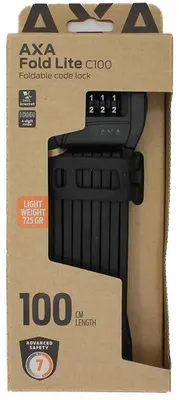 Produktbild von AXA Faltschloss Fold Lite 100 Code 100 Schwarz - leichtes - sicheres Fahrrads...