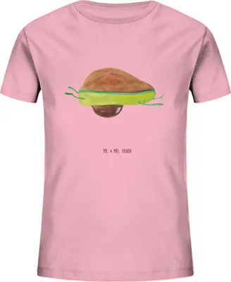 Produktbild von Mr. & Mrs. Panda Kleinkinder T-Shirt Avocado Yoga 5-6 Jahre (110/116) - Baumwolle Pink - Geschenk, Teenager, Humor, Kinder Baumwollshirt, Hilfe, Bauch, Sport, Kindershirt