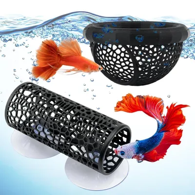 Produktbild von Aquarium Deko Höhle Versteck für Betta Fisch & Garnele mit Saugnäpfen 2er Set