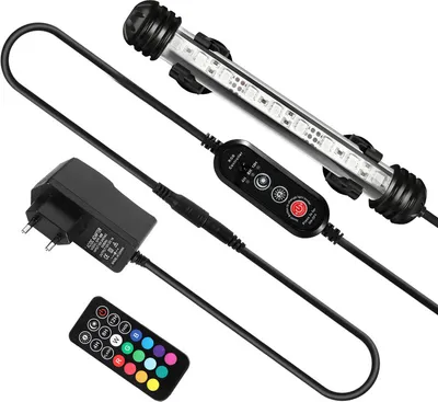 Image de 28.5cm LED éclairage d'aquarium IP67 résistant à l'eau Lumière RGB à poser Variable Réservoir à poissons Lampe subaquatique