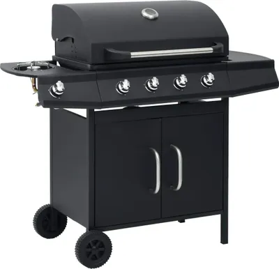 Produktbild von vidaXL Gasgrill 4+1 Flammen Schwarz Stahl