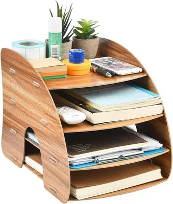 Produktbild von Famanu Schreibtisch Organizer mit Dokumentenablage und 4 Fächern - 345 x 25 x 268 cm
