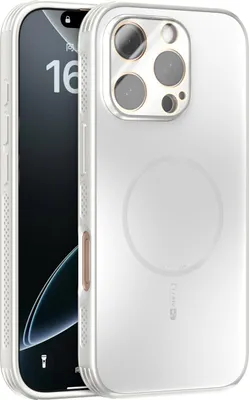 Image de Coque magnétique pour iPhone 16 Pro, coque mate PC+TPU avec protection des lentilles, coque résistante aux chocs avec dissipation thermique Blanc