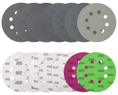 Produktbild von 70 Stück Schleifpapier 125mm Klett 400 3000 Körnung