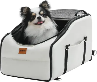 Produktbild von Purpurra 3-in-1-Haustierrucksack, Haustier-Autobett, für kleine Hunde, Katzen; Haustiertragetasche, weiß
