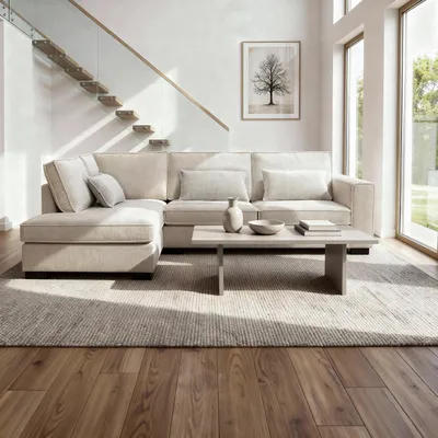 Productafbeelding van Hoekbank Addison 3-Zits Cremona Beige Links - Giga Meubel