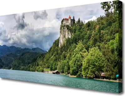 Produktbild von Tulup Leinwand-Bilder 100x50 Wandbild Canvas Kunstdruck Gebirge Wald See Natur