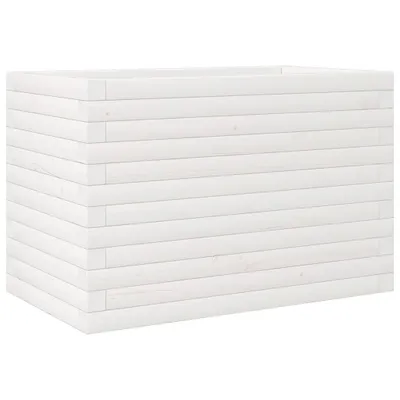 Produktbild von Pflanzkübel Weiß 70x40x45,5 cm Massivholz Kiefer