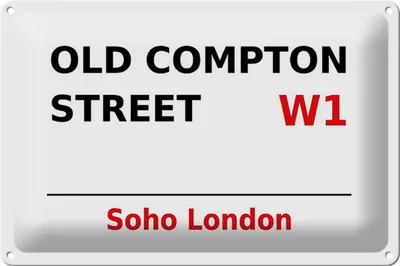 Produktbild von Blechschild London 30x20cm Soho Old Compton Street W1