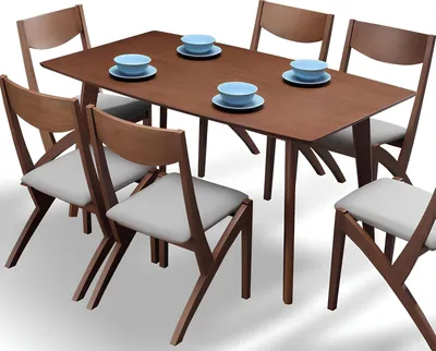 Zdjęcie produktu dla Stół do jadalni + 4 krzesła stół konferencyjny biurowy drewniany zestaw krzeseł 150x85cm