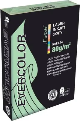 Produktbild von Clairfontaine farbiges Druckerpapier, Recycling-Papier Evercolor: 80 g/m², A4, 500 Blatt, hell-grün