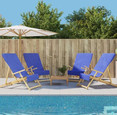 Produktbild von Strandtücher 4 Stk. Königsblau 60x135 cm Stoff 400 GSM , Strandtücher Design 2024