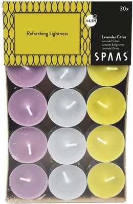 Produktbild von Spaas Theelichtjes Lavendel Citrus (30 stuks)