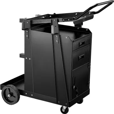 Zdjęcie produktu dla Mobilny wózek spawalniczy - 2 szuflady, wbudowana szafka, udźwig 136 kg