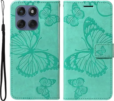 Produktbild von Motorola Edge 60 / 60 Fusion / 60 Pro Hülle - Coverup Schmetterlinge Klapphülle - Mintgrün
