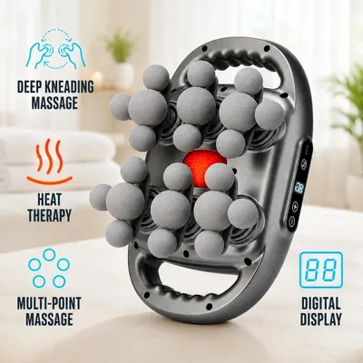 Produktbild von 22-Kopf Faszienmassagegerät, 9 Modi, hochfrequente Vibration, für Rücken, Taille, Nacken, Schultern und Muskeln