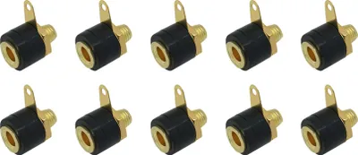 Produktbild von 10x ARLI Bananenbuchse 4 mm² schwarz mit Lötfahne vergoldet