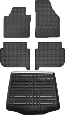Zdjęcie produktu dla Zestaw dywaników podłogowych i wykładziny bagażnika do VW Touran 2003-2010 guma TPE czarny 5x