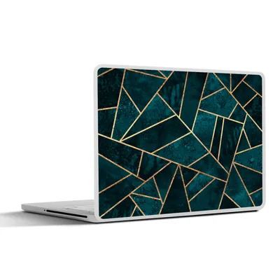 Produktbild von MuchoWow® Laptop Aufkleber Sticker Cover Steine - Gold - Luxus - Muster - Abstrakt 25x18 cm - Laptop-Deko