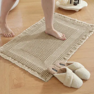 Imagen del producto de Alfombra antideslizante, suave, de 50x80 cm, color marrón, para baño