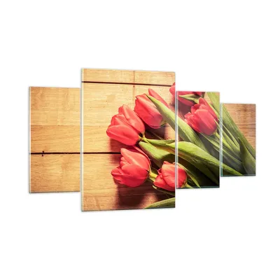 Produktbild von Bilder auf glas - Tulpen Blumenstrauß Sommer Garten - 160x90cm - Glasbilder - Wandbilder - Kunstdruck - Wanddekoration aus Glas - Glas Bilder - Wandbild auf Glas - GDL160x90-2867