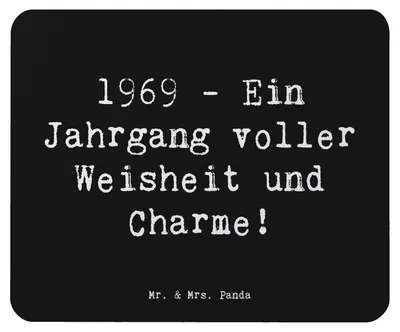 Produktbild von Mr. & Mrs. Panda Mouse Pad Spruch 1969 Geburtstag - Schwarz - Geschenk, mousematte, Mauspad, Alter, Jubiläum, Geburtstagsgeschenk, Retro-Geschenke, Happy Birthday, pc