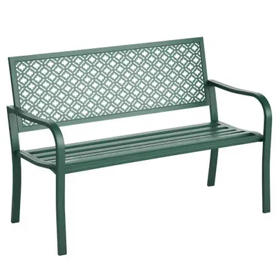 Produktbild von Outsunny 2-Sitzer Parkbank mit Blumenmuster Gartenbank für Garten max. 240 kg