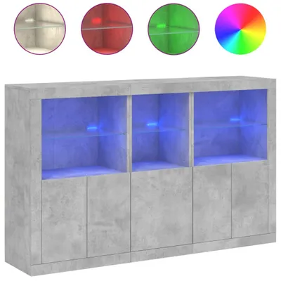 Obrázok produktu pre Komoda s LED svetlami betónovo-sivá 162x37x100 cm