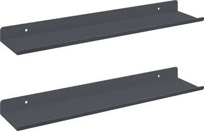 Immagine prodotto di Mensola sospesa 2 pcs Antracite 40 x 8,5 x 2,5 cm Acciaio