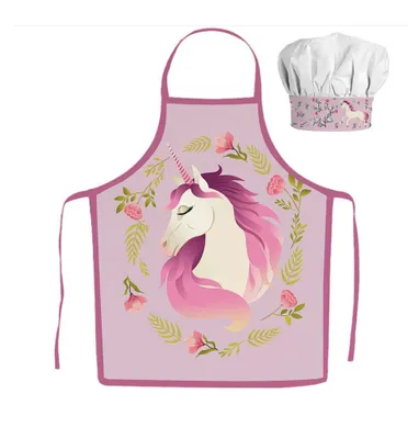 Produktbild von Javoli Mädchen Kochschürze mit Kochmütze Einhorn