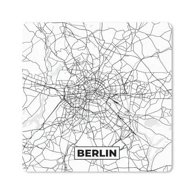 Produktbild von MuchoWow® Mauspad Mousepad Berlin - Karte - Stadtplan 20x20 cm - Mousepads - Maus Mat - Pad - Mausunterlage - Desk Mat - Bureauartikeln