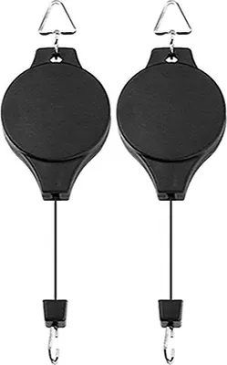 Produktbild von Hängende Blumenhänge 2er Set - Hängende Blumenhalter - Hängende Blumenzwerg - Hängende Blumenzangen für Blumenpflanzen Vogelfutter (schwarz)