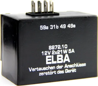 Produktbild von 12V ELBA Blinkgeber 2 x 21W - 5A Elektronisch 4-polig 8872.10 Simson S51
