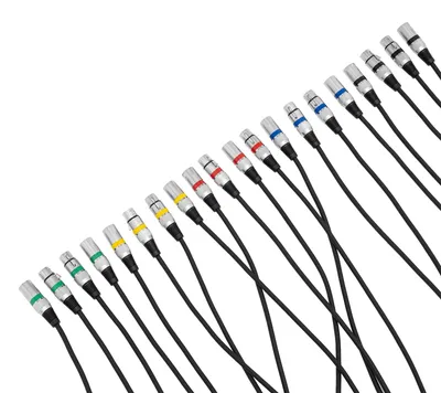 Immagine prodotto di Cavi DMX - Confezione da 10 - Cavi per segnale DMX - 1 metro - 3 poli - Per illuminazione scenica - PVC e rame - Multicolore