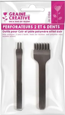 Image de 2 perforateurs à 2 et 6 points pour cuir et polymère