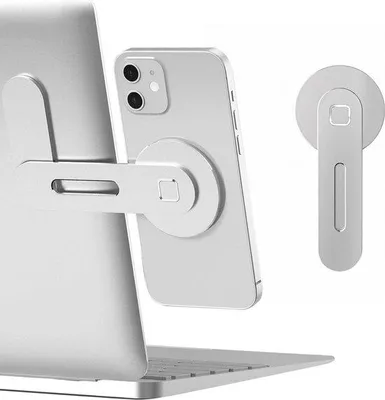 Obrázek produktu pro Nastavitelný stojan na notebook s magnetickým držákem na telefon, hliník